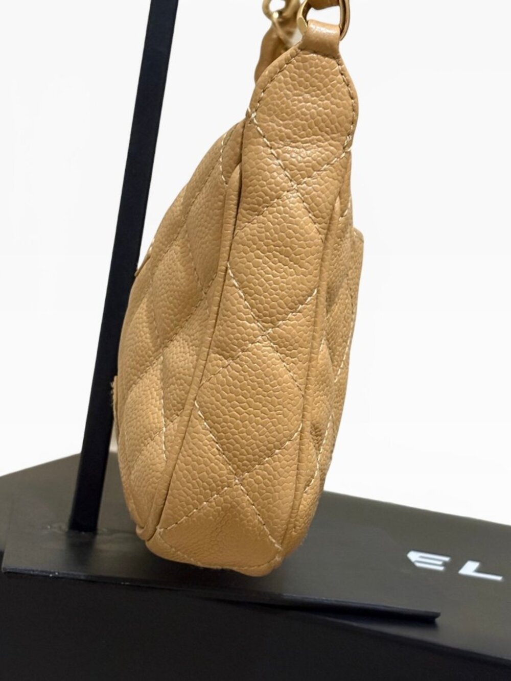 Chanel Caviar Tan Leather Pochette - Picture 10 of 16